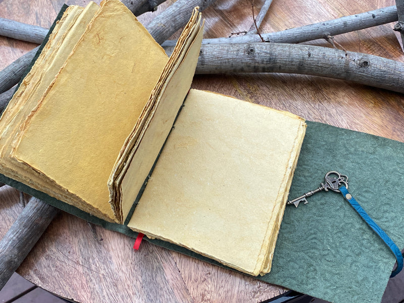 Turquoise- Embossed Leather Journal