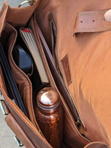 17'' Leather Satchel Briefcase | Big Front Pocket