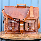 15" Leather Briefcase | 2x Front Pockets