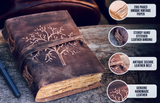 Tree of Life Embossed Leather Journal | 240 Vintage pages