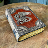 Dragon Multicoloured Pure Leather Journal  | Handstitched Journal