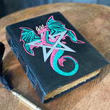 Dragon Pentagram Multicoloured Leather Journal | Handstitched