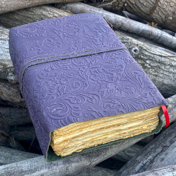 New 10" Purple- Embossed Leather Journal