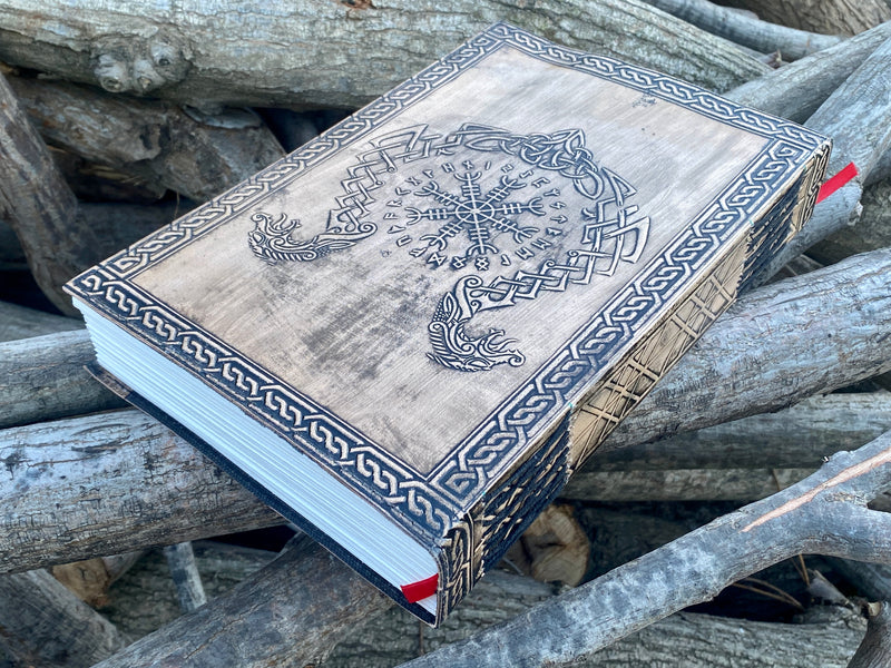 12" Viking Dragon Leather Journal | 400 White Pages | Extra Large Size