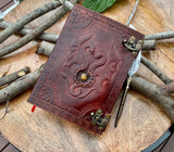 10" Large Double Dragon Leather Journal | 400 Pages