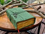 New 10" Green- Embossed Leather Journal