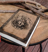 12" Nordic Dragon Leather Journal | 400 White Pages | Extra Large Size