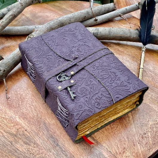 Purple- Embossed Leather Journal