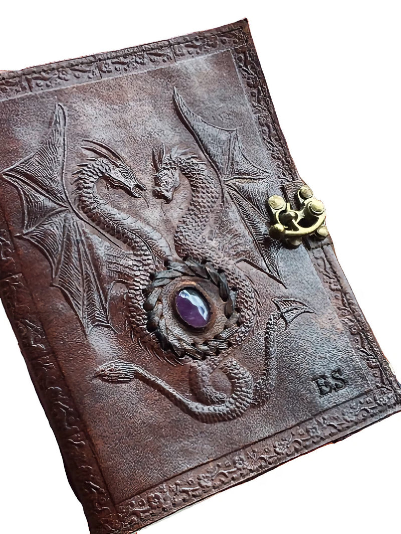 Double Dragon Leather Journal | 5 Stone Choices