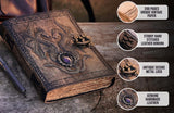 New- Double Dragon Leather Journal | 5 Stone Choices