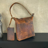 16" Pure Leather Tote Bag | 3 Colour Options | FREE Phone Pouch | Adjustable Shoulder Strap | Full Grain Leather