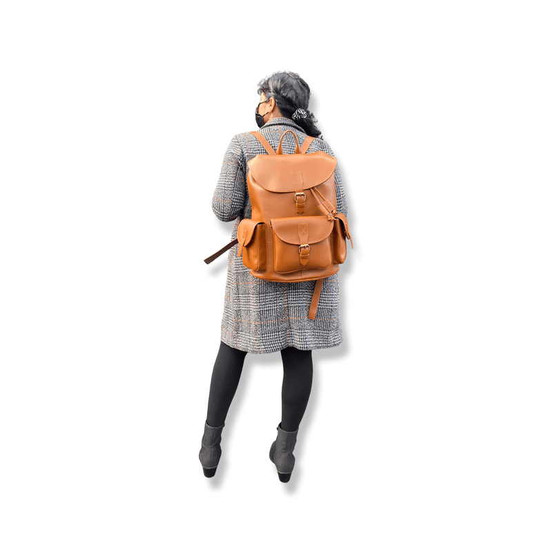 GrassLanders-Au Leather Backpack Mahogany -17'' Italian Leather Backpack | 2 Colours