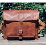 GrassLanders-Au Leather Bag 17x13 inches Leather Satchel Briefcase | Big Front Pocket