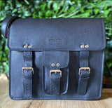 GrassLanders-Au Leather Bag Black 12" Veg Tanned Leather Satchel | 2 Colours