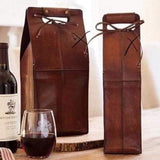 GrassLanders Leather Bag Dark Brown Pure Leather Wine Case | 2 Bottles Holder