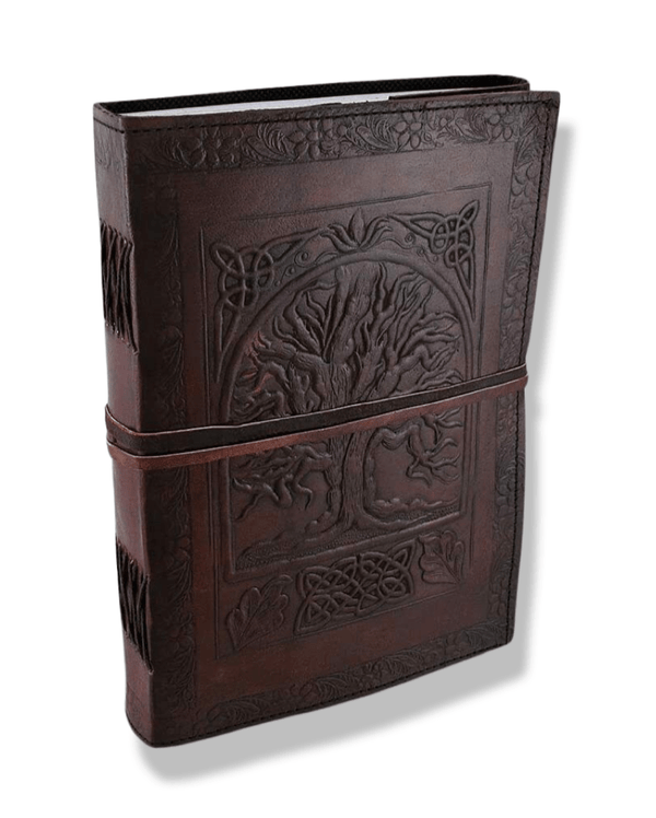 GrassLanders Leather Journal 10'' Tree of Life Leather Journal | 300 White Pages