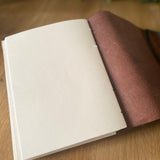 GrassLanders Leather Journal 240 Unlined White Paper / Black Personalised Leather Journal w Pen Holder | 240 pages