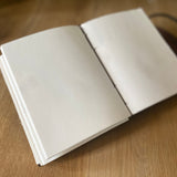 GrassLanders Leather Journal 240 Unlined White Paper / Dark Brown Personalised Leather Journal w Pen Holder | 240 pages