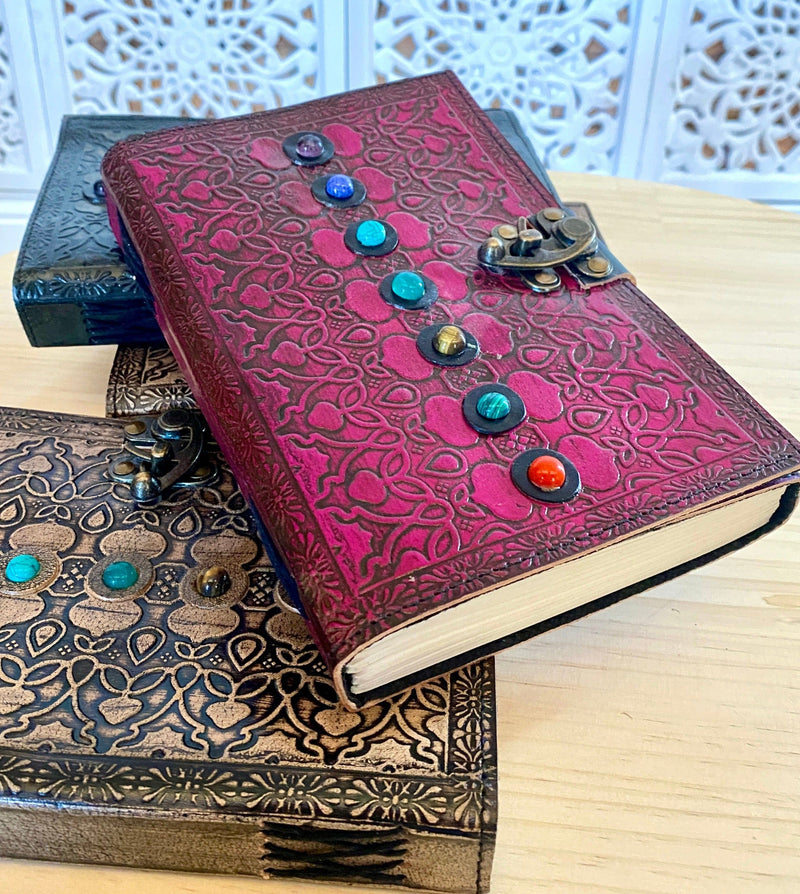 GrassLanders Leather Journal 7 Chakra Leather Journal  | 300 pages (new!)