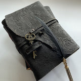 GrassLanders Leather Journal Black / A5 Lined Paper Embossed Leather Journal | 4 Colours