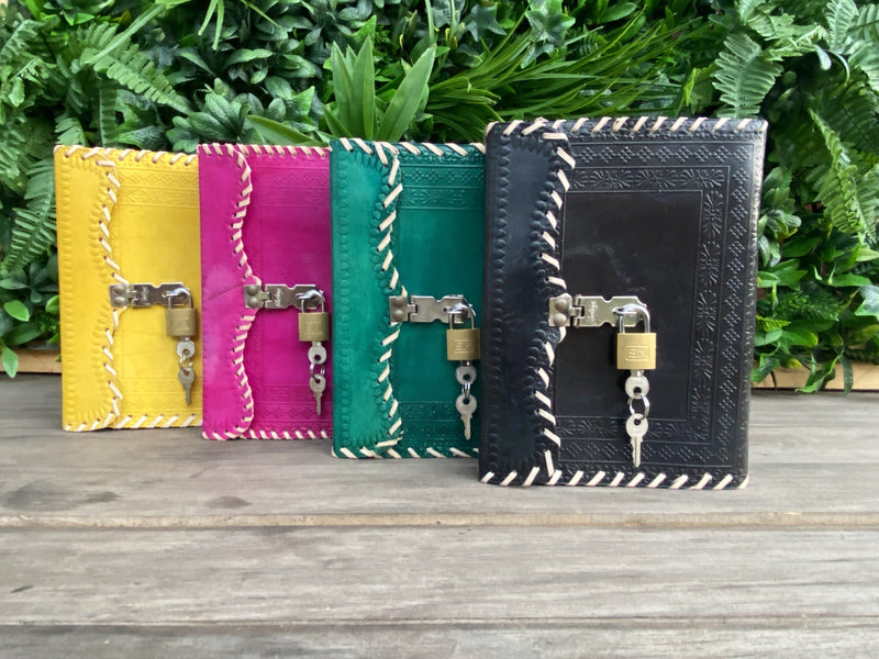 GrassLanders Leather Journal Lock n Key Leather Journal | 5 Colour Choices