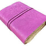 GrassLanders Leather Journal Pink- Embossed Leather Journal
