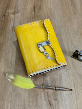 GrassLanders Leather Journal Yellow Lock n Key Leather Journal | 5 Colour Choices