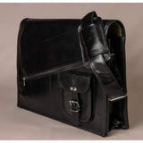 GrassLanders-Au Leather Satchel Black 16'' Leather Laptop Bag | Padded Laptop Compartments