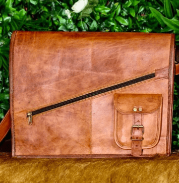 GrassLanders-Au Leather Satchel Brown 16'' Leather Laptop Bag | Padded Laptop Compartments